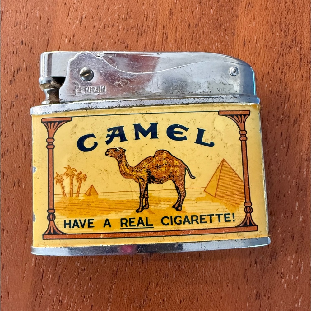 Vintage Camel Lighter with Yellow Design